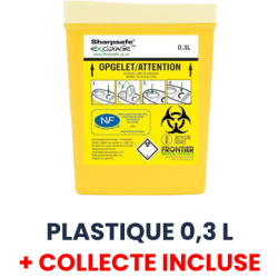 0,30 L Plastique Collecteur DASRI - Collecte incluse