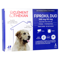 Fiprokil Duo Antiparasitaires externes pour chien de 20 à 40 kg Clement Thekan - 4 pipettes