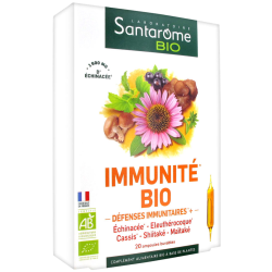 Immunité Bio Défenses Immunitaires+ Santarome Bio - 20 Ampoules