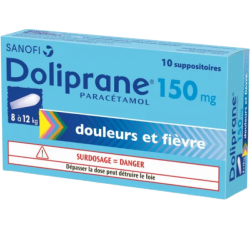 Doliprane Suppositoire 150 mg bébé 8 à 12 kg&