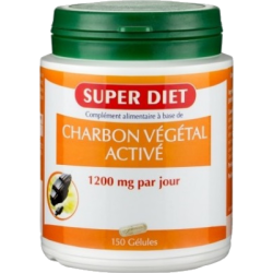 Charbon végétal activé confort digestif Super Diet - 150 Gélules
