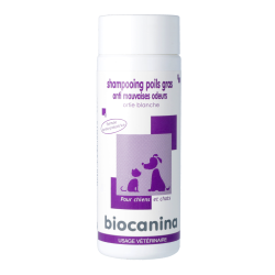 Shampooing poils gras anti mauvaises odeurs à l'ortie blanche pour chiens et chats Biocanina - 200 ml