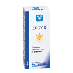 Ergy D Vitamine D3 d'origine naturelle Nutergia - Flacon de 15 mL