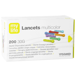 Pura Mylife Lancets multicolor stériles usage unique Ypsomed - Boite de 200 - 30 G