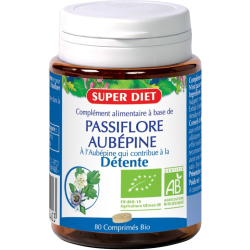 Passiflore aubépine détente bio Super Diet - 80 Comprimés