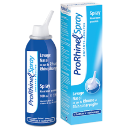 Lavage nasal Enfants & Adultes Rhume 1 fluidifiant + 1 antiseptique ProRhinel Spray - 100 ml