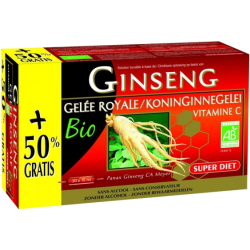Tonus et Energie ginseng offre spéciale +50% gratuit Bio Super Diet - 30 Ampoules