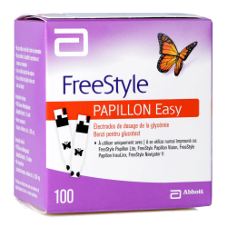 FreeStyle Papillon Easy Electrodes de dosage de la glycémie Abbott - 100 Electrodes