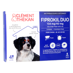 Fiprokil Duo Antiparasitaires externes pour chien de 10 à 20 kg Clément Thékan - 4 pipettes