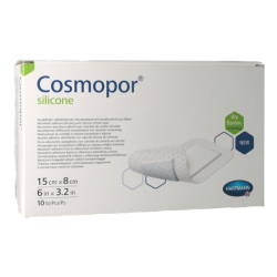 Cosmopor Silicone 15x8cm (x10) - Pansement Absorbant Ad