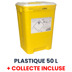 50 L Plastique Fût Collecteur DASRI - Collecte incluse