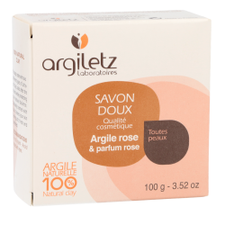 Savon apaisant à l'argile rose ultra-douce et parfum rosé Argiletz - 100 g