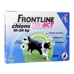 Frontline Tri-Act antiparasitaire pour chien de 10 à 20 kg - 3 pipettes