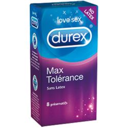 Max Tolérance Sans latex Avec Polyisoprène Durex - 8 préservatifs