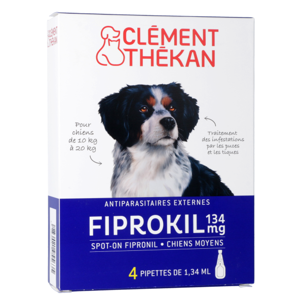 Fiprokil Antiparasitaires pour Chiens de 10 à 20 kg Clément Thékan - 4 pipettes