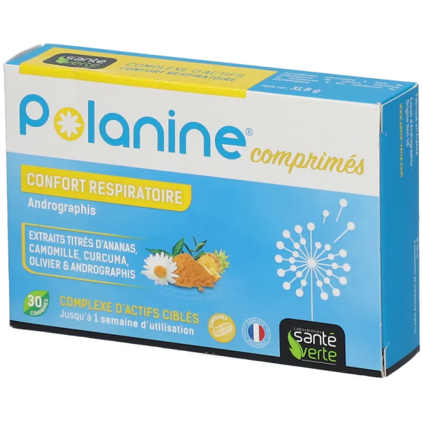 Polanine Pour le confort respiratoire A base d'Andrographis Santé Verte - 30 Comprimés