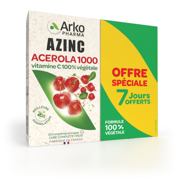 Vitamine C 100% Végétale Acerola 1000 Offre Spéciale 7 jours Offert Arkopharma