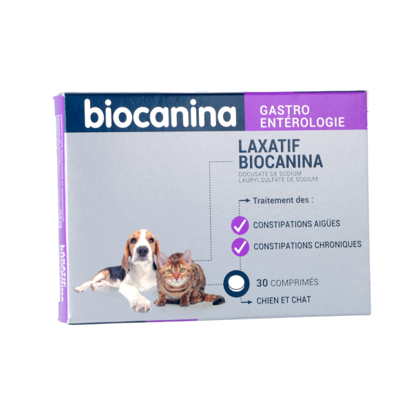 Traitement constipation laxatif Biocanina - 30 comprimés