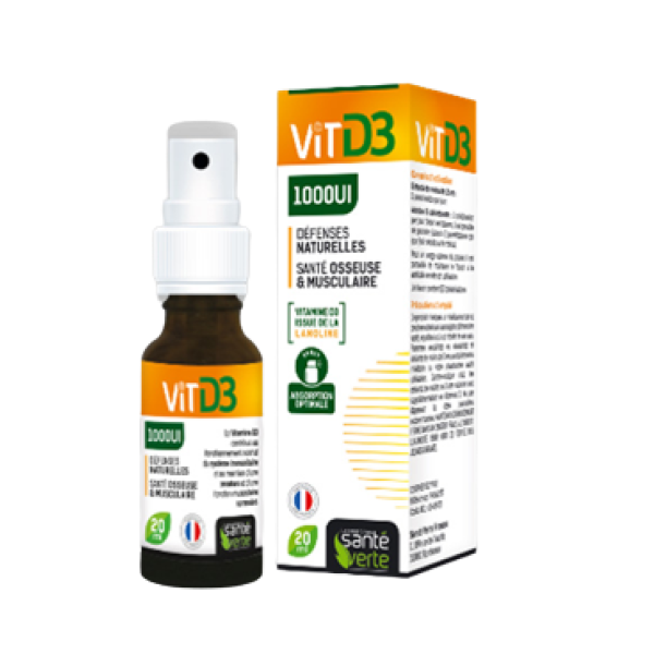 Vitamine D3 1000UI 20 ml Santé Verte
