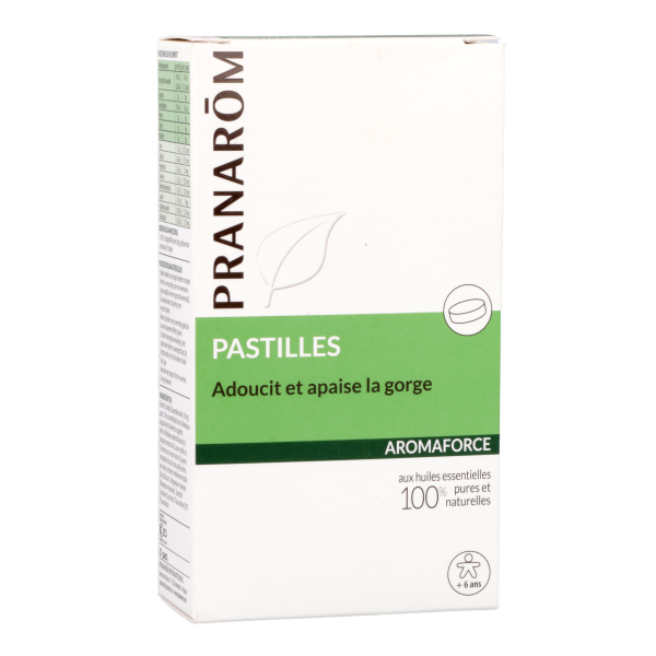 Pastilles Aromaforce Adoucit et apaise la gorge Pranarôm - 21 pastilles
