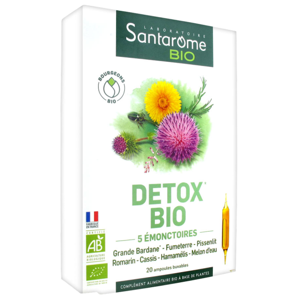 Detox Bio 5 Émonctoires Santarome Bio - 20 Ampoules