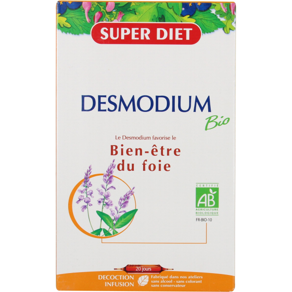 Desmodium Bien être du foie Bio Super Diet - 20 Ampoules