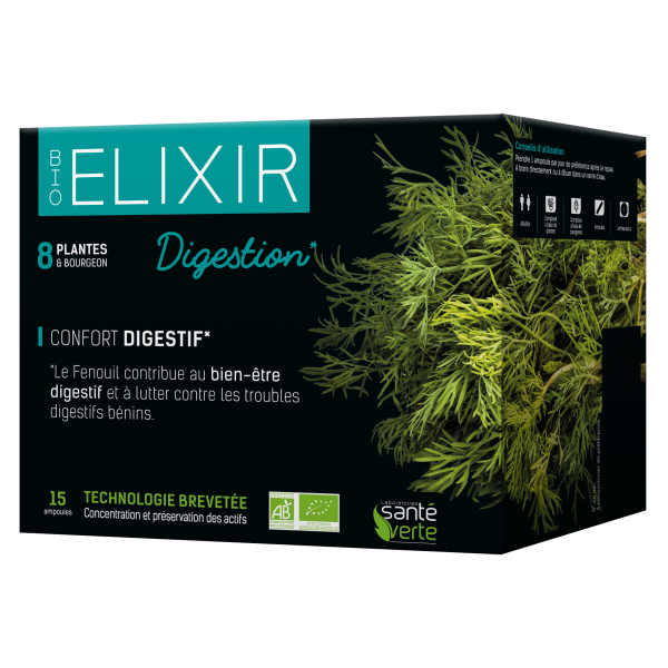 Bio Elixir Digestion Santé Verte - 15 Ampoules
