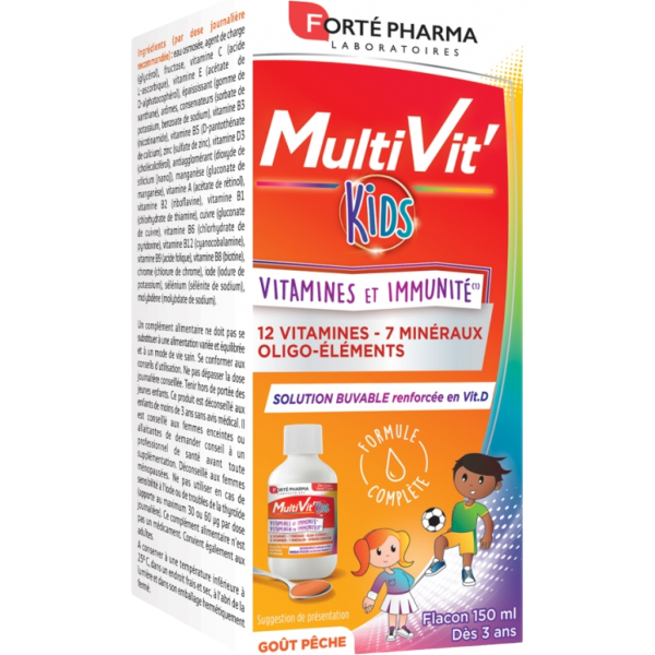 MultiVit Kids Vitamines et Immunité Sirop Enfants 150 ml
