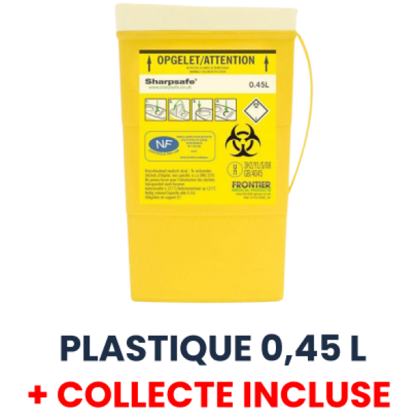 0,45 L Plastique Collecteur DASRI - Collecte incluse