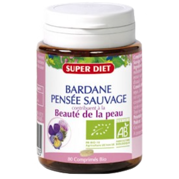 Bardane Pensée Sauvage Beauté de la Peau Bio Super Diet - 80 Comprimés