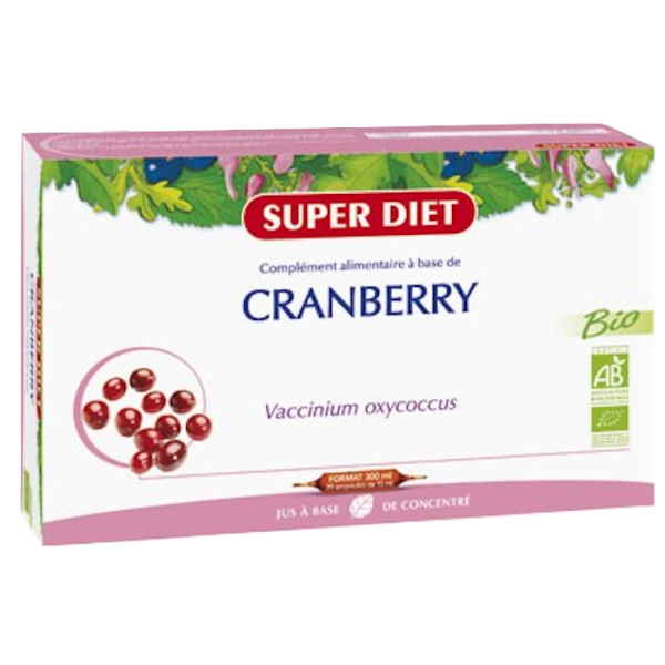 Cranberry Vaccinium Oxycoccus Bio Super Diet - 20 Ampoules de 15ml