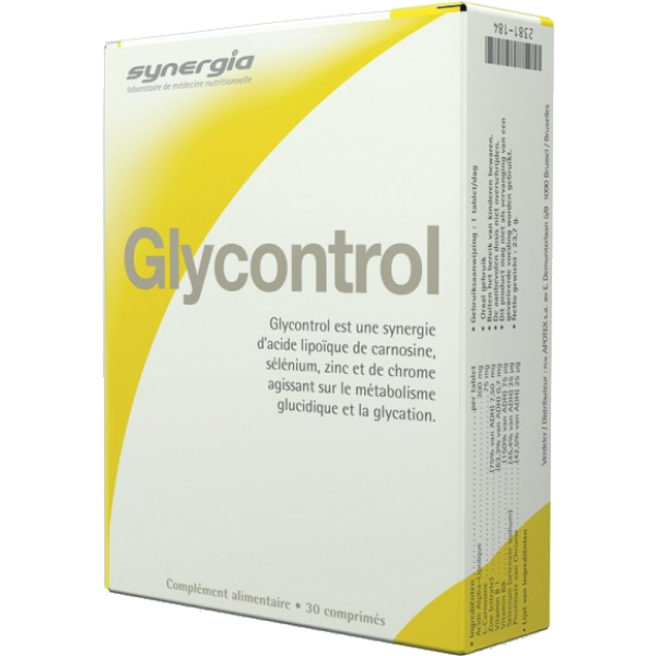 Glycontrol contrôle de la glycémie Synergia - 30 Comprimés