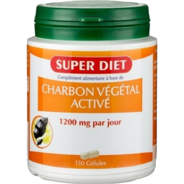 Charbon végétal activé confort digestif Super Diet - 150 Gélules