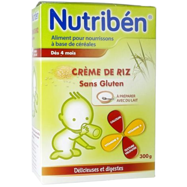 Crème de riz sans gluten Céréales pour nourrissons Nutriben - 300 g