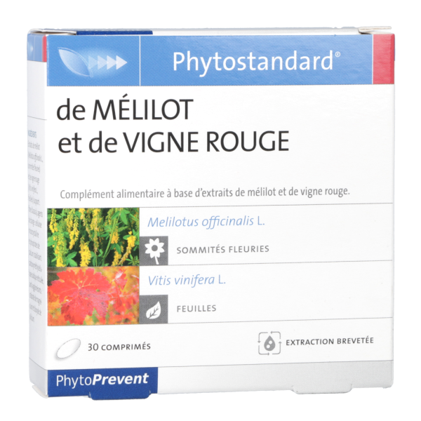 Phytostandard Mélilot et Vigne rouge Complément alimentaire Phytoprevent Pileje - 30 Comprimés