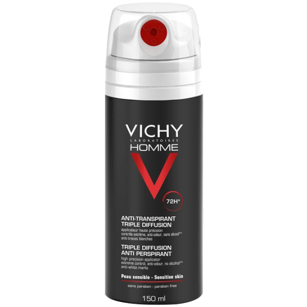 Vichy Homme Déodorant anti-transpirant triple action spray 72h 150 mL