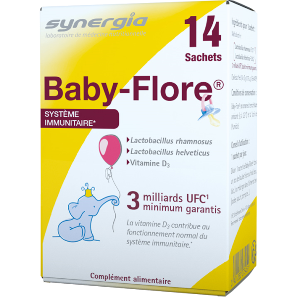 Baby-flore système immunitaire vitamine D 1 mois à 3ans Synergia - 14 Sachets
