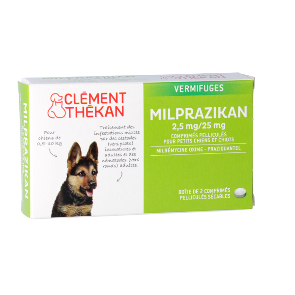 Milprazikan Vermifuge Chien de 0,5 à 10 kg Clément Thékan - 2 comprimés