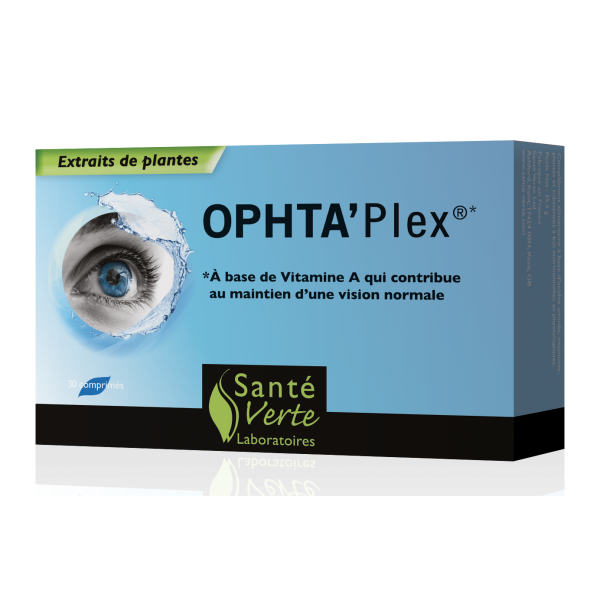 Ophta'Plex Pour le maintien d'une vision normale Vit A Santé Verte - 30 Comprimés