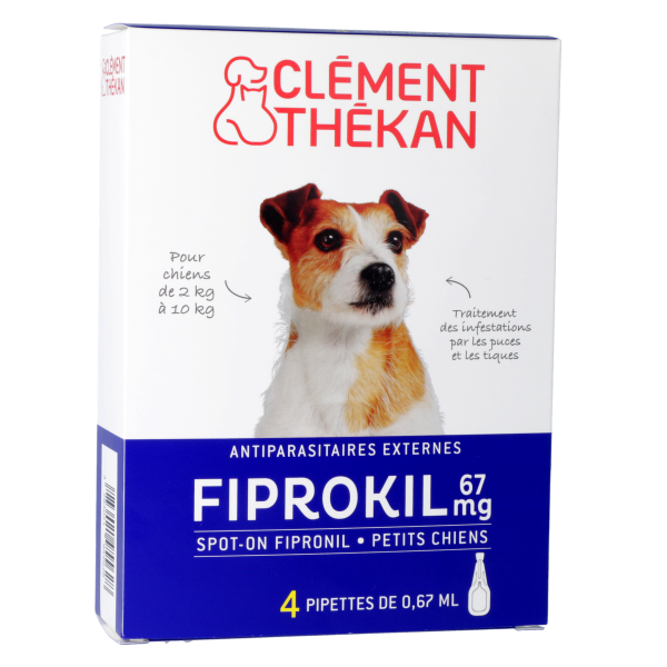 Fiprokil Antiparasitaires pour Chiens de 2 à 10 kg Clément Thékan - 4 pipettes