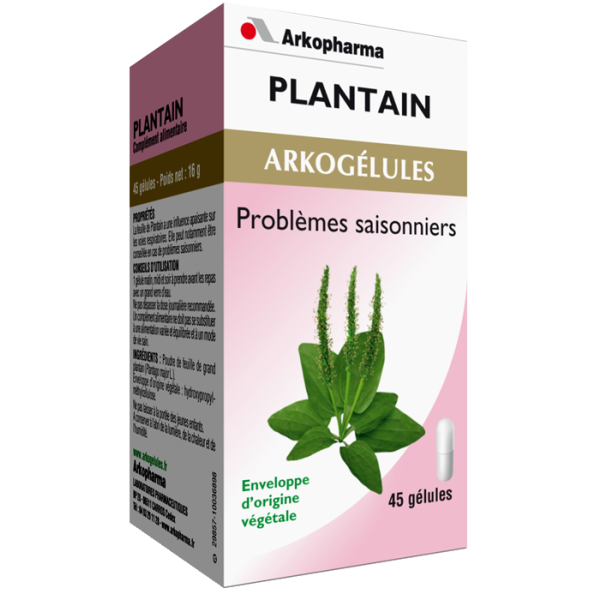 Arkogélules plantain problèmes saisonniers Arkopharma - 45 gélules