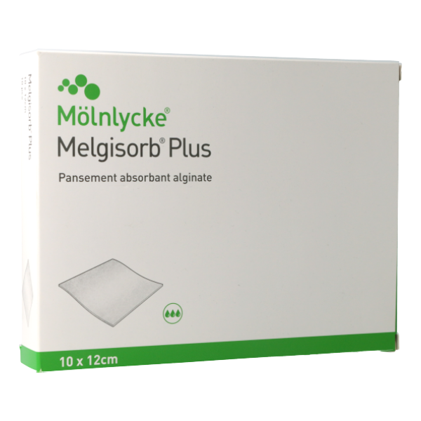 Melgisorb Plus 10x12cm (x10) - Pansement Absorbant Alginate