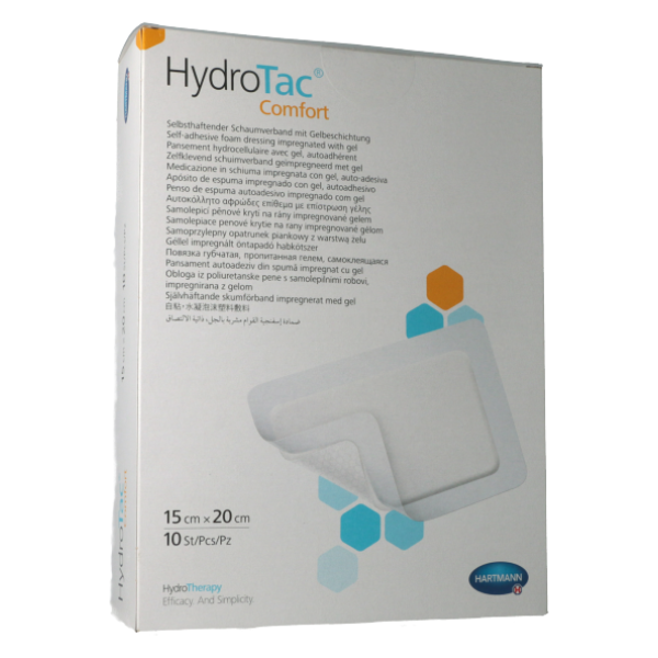 HydroTac Comfort 15x20cm (x10) - Pansement Hydrocellulaire Gel Autoadhérent