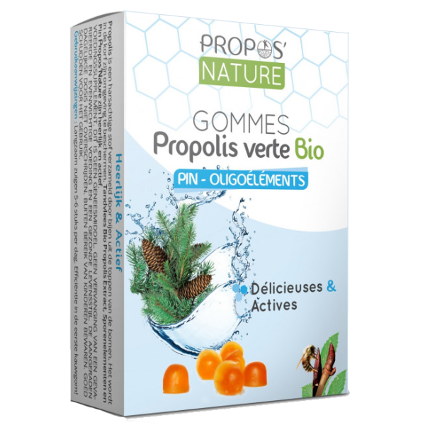 Gommes propolis verte bio pin oligoéléments Propos' Nature - 45 g