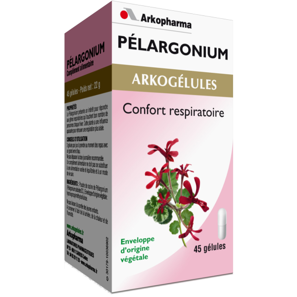 Arkogélules pelargonium confort respiratoire Arkopharma - 45 gélules
