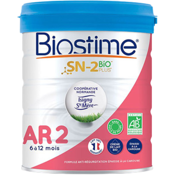 Lait bio AR 2 6-12 mois - Biostime - 800g