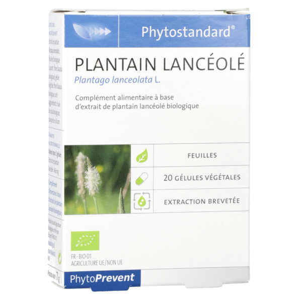 Phytostandard Plantain Lancéolé Complément alimentaire Phytoprevent Pileje - 20 Gélules