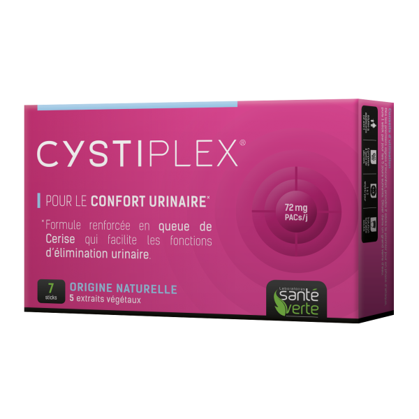 Cystiplex Elimination urinaire Confort urinaire Queue de cerise Santé verte - 7 Sticks à boire