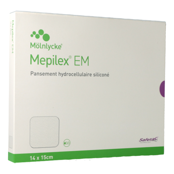 Mepilex EM 14x15cm (x10) - Pansement Hydrocellulaire Siliconé
