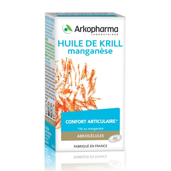 Arkogélules huile de krill manganèse confort articulaire Arkopharma - 45 capsules